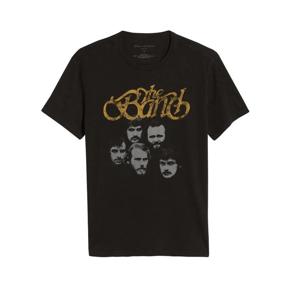 John Varvatos Men's The Band Group Retro Classic Rock Graphic Crew T-Shirt Black - Picture 5 of 6